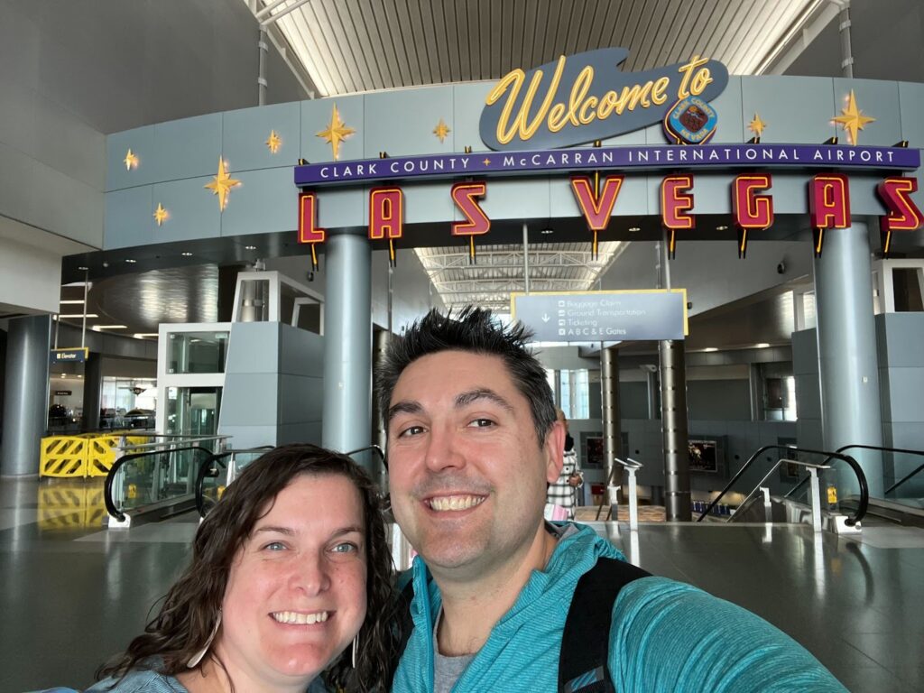 image of gavin with his wife at the vagas airport